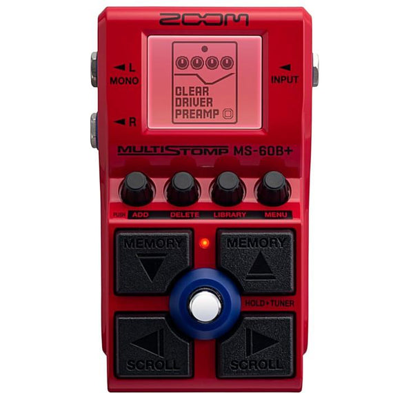 Pedal multiefectos para bajo eléctrico Bass MultiStomp FX Pedal MS-60B+  ZOOM   ZMS-60BPLUS - Hergui Musical