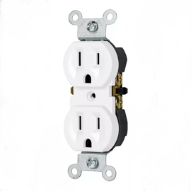 CONTACTO DUPLEX 2 POLOS STANDARD BLANCO   VOLTECK    CODO-SB - Hergui Musical