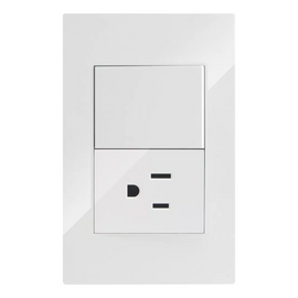 PLACA CONTACTO SENCILLO Y APAGADOR DE 1 INTERRUPTOR 3 VIAS 90-227VCA BLANCO RECTO 75X118MM    ARTLITE    APL-205 - Hergui Musical