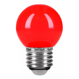 Lámpara led tipo bulbo g45 1 w color rojo, caja,    volteck     LED-1RO - Hergui Musical
