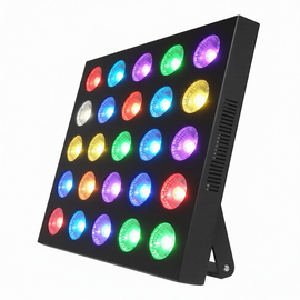 PANEL LED MATRIX  25 LEDS 10W RGBW, FRECUENCIA ESTROBOSCOPICA 30FPS  MEGALUZ SHOW  DOMINO-250 - Hergui Musical
