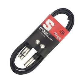 CABLE PARA MICRÓFONO DE CANON A CANON 3m (MACHO/HEMBRA) STAGG  SMC3 - Hergui Musical