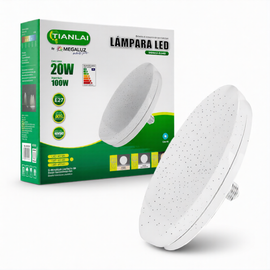 LÁMPARA DE TECHO TIPO PLAFÓN E27, 20w (27cm x 12cm)  TIANLAI  LE27M11W18 - Hergui Musical