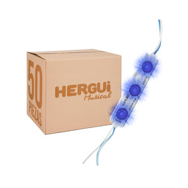 PAQ. 50 PZAS. DE MODULO 3 LEDS SMD2835 0.72W AZUL EXTERIOR  WINLED   WMO-010(50) - Hergui Musical