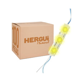 PAQ. 100 PZAS. DE MODULO 3 LEDS SMD2835 0.72W AMARILLO EXTERIOR  WINLED   WMO-013(100) - Hergui Musical