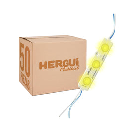 PAQ. 50 PZAS. DE MODULO 3 LEDS SMD2835 0.72W AMARILLO EXTERIOR  WINLED   WMO-013(50) - Hergui Musical