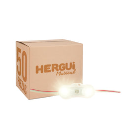 PAQ. 50 PZAS. DE MODULO 2 LEDS SAMSUNG SMD2835 1W BLANCO CALIDO 3000K EXTERIOR  WINLED   WMO-017(50) - Hergui Musical