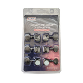 Maquinaria para guitarra eléctrica, metalicas de afinacion negro  RADOX   043-024 - Hergui Musical