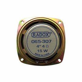 BOCINA 4" CUADRADA (WOOFER) 15w 4 OHMS (CERÁMICA)  RADOX   065-307 - Hergui Musical