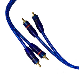 CABLE 2 RCA A 2 RCA AZUL LIBRE DE OXÍGENO PUNTAS DORADAS  .90cm  RADOX   080-075 - Hergui Musical