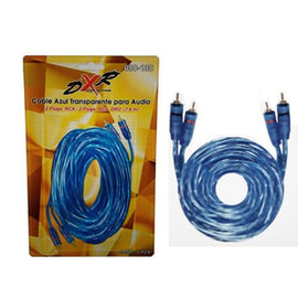 CABLE TRANSPARENTE 2 RCA A 2 RCA MACHO-MACHO  7.60m  RADOX   080-138 - herguimusical