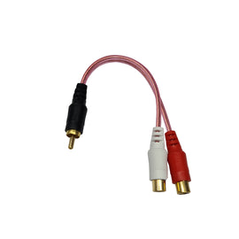 CABLE "Y" 1 PLUG MACHO RCA A 2 PLUG HEMBRA RCA 10cm  RADOX   080-184 - Hergui Musical