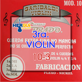 CUERDA 3ra. SUELTA PARA VIOLIN  PRADO   10-3 - herguimusical