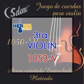 CUERDA 3ra. P/ VIOLIN ENTORCHADO PLATEADO  SELENE   1053-V - herguimusical