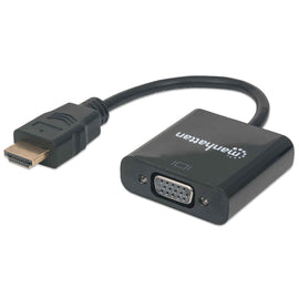 Convertidor HDMI a VGA MANHATTAN, HDMI, VGA, Micro-USB, Macho/hembra, Negro  151467  ACCITL540 - herguimusical