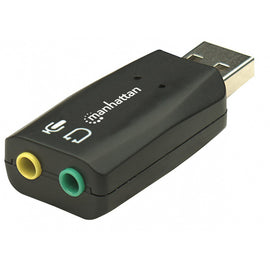 Adaptador de audio MANHATTAN, USB 2.0 M, Macho/hembra, Negro  150859  ACCITL525 - Hergui Musical