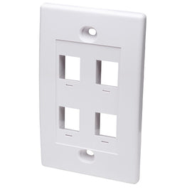 TAPA - FACEPLATE, 4 PERFORACIONES COLOR BLANCO, 7 CM, 11,4 CM  INTELLINET  163316 - Hergui Musical