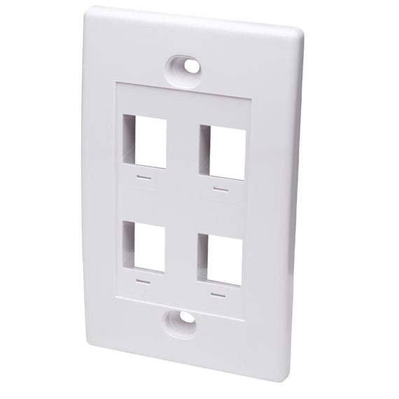 TAPA - FACEPLATE, 4 PERFORACIONES COLOR BLANCO, 7 CM, 11,4 CM  INTELLINET  163316 - Hergui Musical