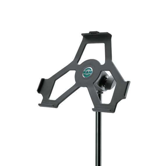 Soporte compatible para iPad 2  KONIG & MEYER acabado en negro, construcción de plástico, capacidad para soportar 0.75Kg, rotación 90   19712-500-55 - herguimusical