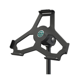 Soporte compatible para iPad Air KONIG & MEYER, acabado en negro, construcción de plástico, capacidad para soportar 0.75Kg, rotación 90, dimensiones del soporte 24.9 x 17.66cm  19714-500-55 - herguimusical