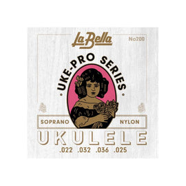 JGO. DE CUERDAS PARA UKULELE SOPRANO, NYLON TRANSPARENTE  LA BELLA   200-LABELLA - Hergui Musical