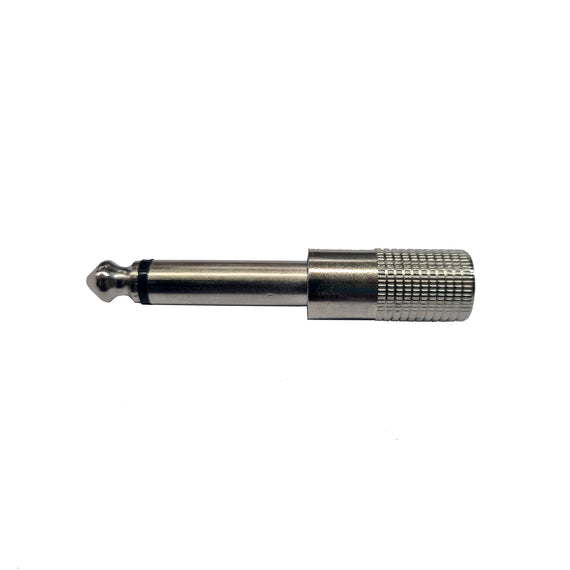 ADAPTADOR JACK 3.5 A PLUG 6.3 MONO METALICO  RADOX   CM-127M - Hergui Musical