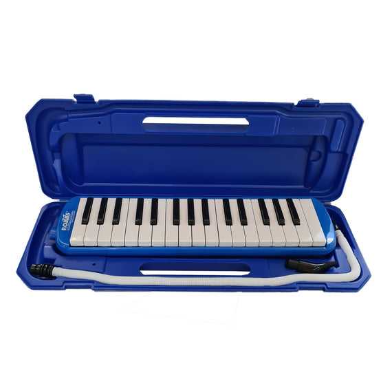 MELÓDICA DE 32 TECLAS CON ESTUCHE DE PLÁSTICO RIGIDO AZUL  ROMMS   MLD-4BL - Hergui Musical