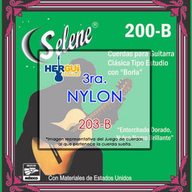 CUERDA 3RA NYLON NEGRO C/BORLA SELENE 203-B - herguimusical