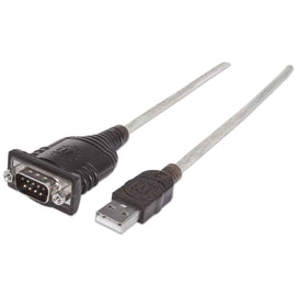 CONVERTIDOR DE USB A SERIAL, 0,45 M, TRANSPARENTE, RS-232, USB 2.0 A, MACHO/MACHO  MANHATTAN 205153 - herguimusical