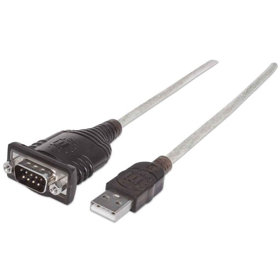 CONVERTIDOR DE USB A SERIAL, 0,45 M, TRANSPARENTE, RS-232, USB 2.0 A, MACHO/MACHO  MANHATTAN 205153 - herguimusical