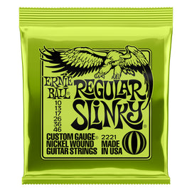 JGO DE CUERDAS ELECTRICA "REGULAR SLINKY" VERDE ERNIE BALL 2221 - herguimusical