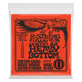 JGO. DE 8 CUERDAS PARA GUITARRA ELÉCTRICA "SKYNNY TOP/HEAVY BOTTOM", NIQUEL  ERNIE BALL   2624 - herguimusical