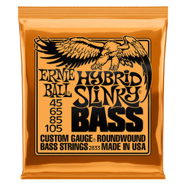 JGO DE 4 CUERDAS PARA BAJO ELÉCTRICO "HYBRID SLINKY" (45-105)   ERNIE BALL   2833 - herguimusical