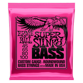 JGO DE 4 CUERDAS PARA BAJO ELÉCTRICO "SUPER SLINKY"  (45-100)   ERNIE BALL   2834 - herguimusical