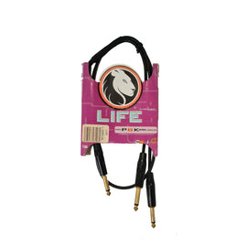 CABLE PLUG 6.3 MONO A 2 PLUG MONO PARALELO 1m LIFE   PBK   2PP-1PAR - herguimusical