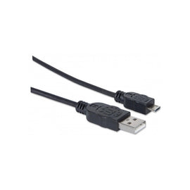 Cable USB - Micro B - Micro USB MANHATTAN, 1,8 m, USB A, Micro-USB B, Macho/Macho, Negro  CABITL315 Modelo 307178 - Hergui Musical