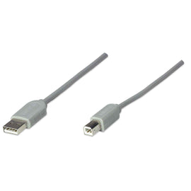 CABLE USB "A" A TIPO "B" MACHO/MACHO, GRIS, 3 M  MANHATTAN   317863 - herguimusical
