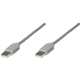 Cable USB A a A MANHATTAN, 1,8 m, Macho/Macho, Gris  CABITL1025 Modelo 317887 - herguimusical