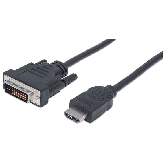 Cable DVI a HDMI MANHATTAN, HDMI, DVI-D, Macho/Macho, Negro  372503   ACCITL920 - herguimusical