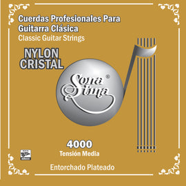 JGO DE CUERDAS NYLON CRISTAL ENTORCHADO PLATEADO   4000 - herguimusical