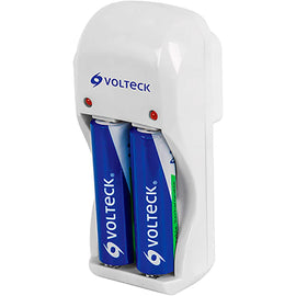 CARGADOR DE PILAS AA,AAA Y 9V INCLUYE 2 PILAS AA VOLTECK   CA-RE-8 - Hergui Musical