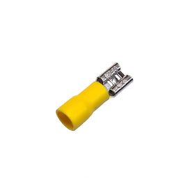 PAQ. 10 PZAS. DE TERMINAL FASTON 1/4" HEMBRA FORRO AMARILLO CAL 10-12  RADOX   520-847 - Hergui Musical