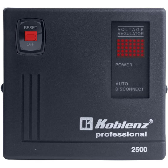 Regulador de Voltaje Koblenz, 2000W (2500VA) 6 contactos aterrizados desconexión automática   KOBLENZ  ER-2550   00-1560-2 - Hergui Musical