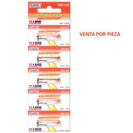 PILA ALCALINA DE ALTO VOLTAGE 12Vcc 27 A  RADOX   660-425 - herguimusical