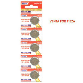 TIRA 5 Pzas. DE BATERIA DE LITIO 3v TIPO BOTON CR2016  RADOX   660-450 - herguimusical