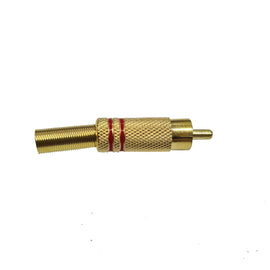 PLUG RCA MACHO DORADO FRANJA ROJA KAPTON   PL-181GRD - Hergui Musical