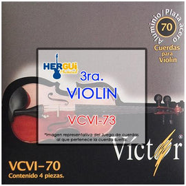CUERDA 3ra. PARA VIOLIN  VICTOR   VCVI-73 - herguimusical