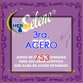 CUERDA 3RA. ACERO ESTAÑADO  SELENE   753 - herguimusical