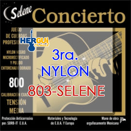 CUERDA 3RA NYLON NEGRO  SELENE  803-SELENE - herguimusical