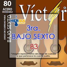 CUERDA SUELTA 3RA. P/ BAJO SEXTO ACERO CAL. 46 VICTOR   83 - Hergui Musical